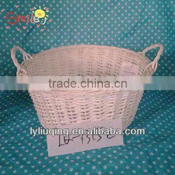 wholesale cheaper 1pc small round white wicker baskets (factory supplier)