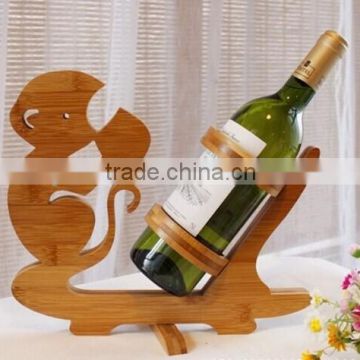 2014 fancy handmade bamboo animal shaped wine bottle rack & holder