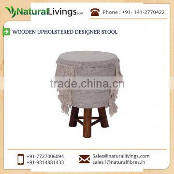 Amazing Design Wooden Upholstered Designer Stool from Top Manufacturer