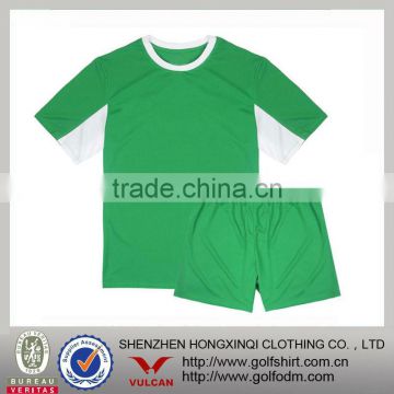 100 polyester custom green printed logo soccer jersey suit