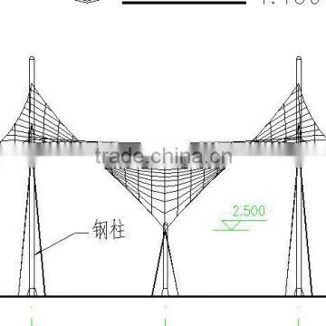 Good Quality Wind Proof FERRARI PVC coated fabric ensioned structure canopy