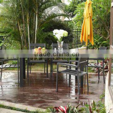 Outdoor plastic wood dining set 7 pcs