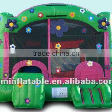 inflatable flower theme combo bouncer and slide