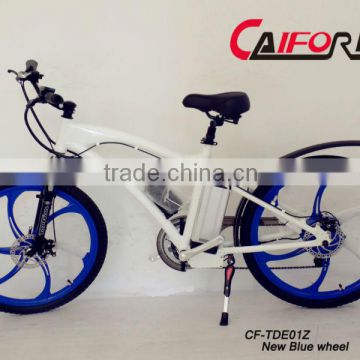 Electric mountain cycle blue mac wheel