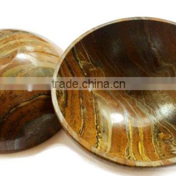 Wholesale Tiger Iron Gemstone Bowls From Khambhat India