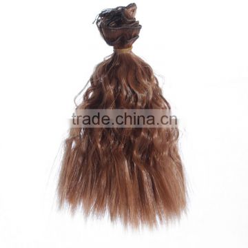 ombre color Kinky curl sythetic hair piece for doll wig