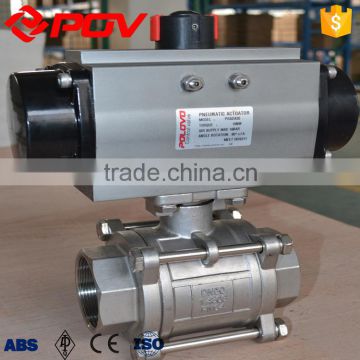3pc thread ball valve positioner adjustable pneumatic ball valve