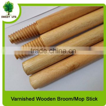 2.2CM diameter varinshed wooden broom sticks mop handle for broom and dustpans