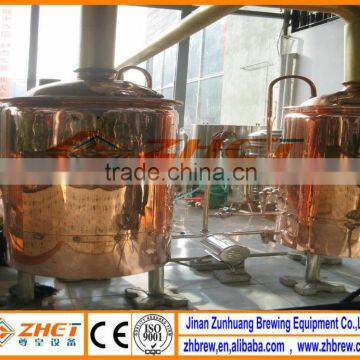 1000L hotel red copper beer equipment