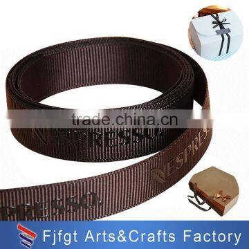 Wholesale high quality character printed logo stripe ribbon for bag