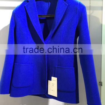 Ladies handle Navy Blue 100% Wool coat for Sring and Fall