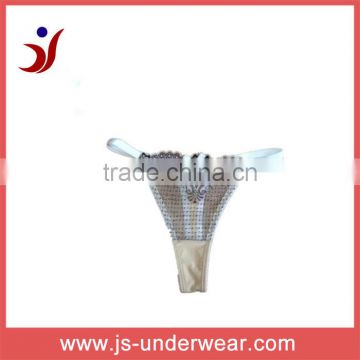 customized pattern sexy lady`s thong with lace sexy comfortable thong (accept OEM)