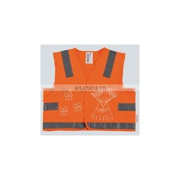 EN1150 fashion High Visibility tape Kids child vest with orange