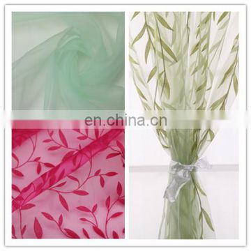 2015 best selling polyester flocking organza curtain fabric organza light curtain fabric