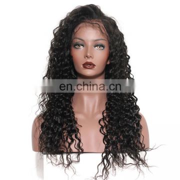 Factory dropship human hair full lace wig, Curly deep wave 360 lace frontal wigs wigs