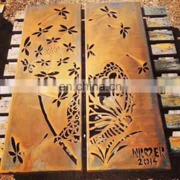 Decorative laser cut Corten Steel Screen Panels Sheets