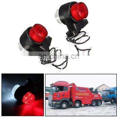 2Pcs 10~30V 8 LEDs Red & White Double Sides Marker Trailer Lights Warning Lamp for Car Truck Vhicles Tail Led Light