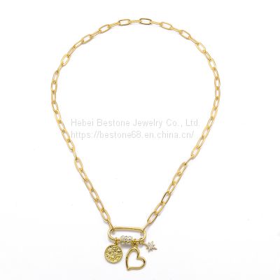 Carabiner Gold Chian Necklace