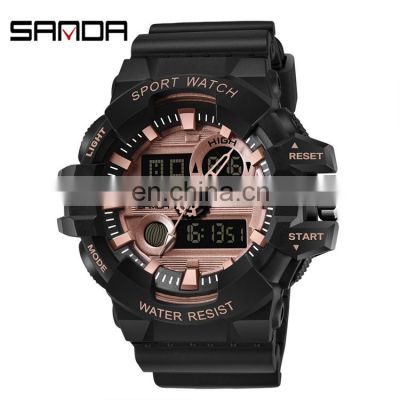 SANDA 780 Wholesale Resin Strap Analog Week Date Waterproof Men Wrist Digital Display Watch