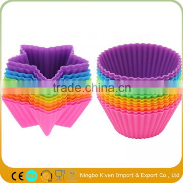 12 Cup Silicone Mini Muffin Pan Cake Molds Colorful Silicone Cupcake Baking Molds