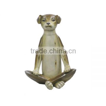 new design metal yellow dog ornament for garden decoration