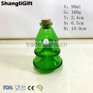 90ml Green Tree shaped Aroma Bottle Green With Cork