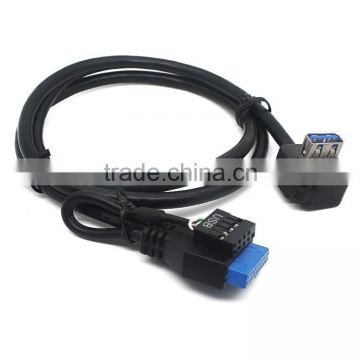 90 degree USB 3.0 A Female To Motherboard Header 20Pin + USB 2.0 9Pin Cable