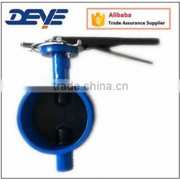 Blue Color Rubber Lined Groove Ends Butterfly Valve Hydraulic