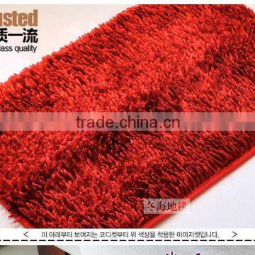 Shiny chenille floor carpet living room carpet with red color