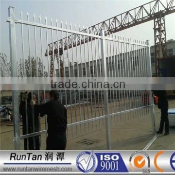 ISO9001 and CE factory hot dipped galvanized or powder coated tubular steel fence for construction since 1989