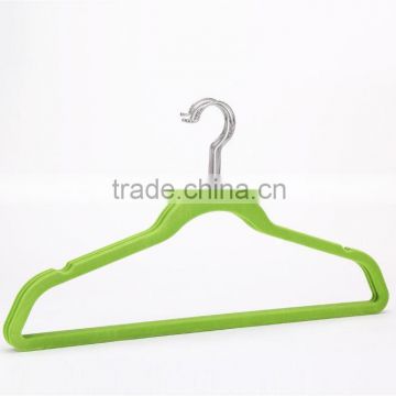 flocked plastic hanger with logo for hanging clothes