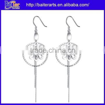 Wholesale 925 Sterling Silver Fancy Flat Hook White Drop Earrings
