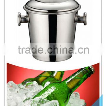 Stainless steel ice bucket with lid