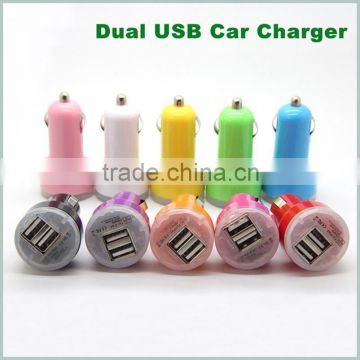 with LED dual 2.1A mini car charger it is hot sale!!!