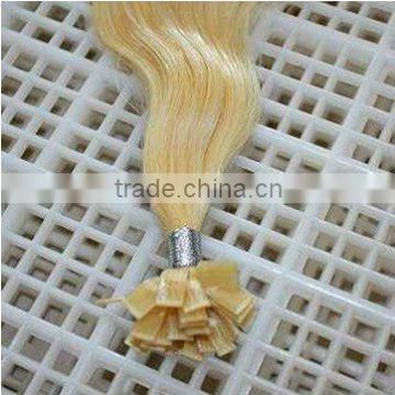 Top quality remy human hair flat tip hair extension