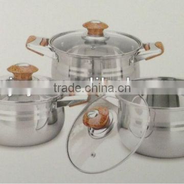 410# Stainless Steel16/18/20CM 6 Pcs Metal Cooking Pot