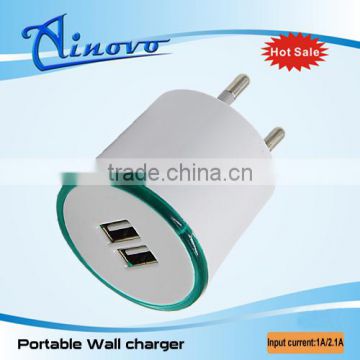 Hight quality Dual usb wall charger, 2 port usb travel charger