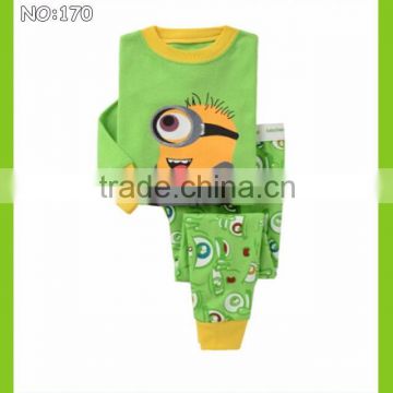 2015 new baby minions pajamas sets kids despicable me pijamas children green minions sleepwear 100%cotton long sleeve nightwear                        
                                                Quality Choice