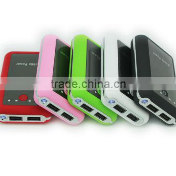 with torch 7400mah mobile power bank with OEM logo & color for Iphone/htc smartphones
