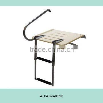 High Quality Outboard Stainless Steel One Rail With 2 Step Ladder Boat Swim Platform