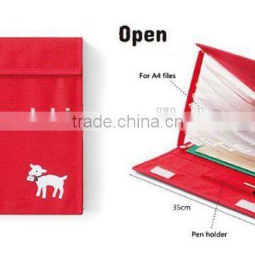 latest design polyester A4 documents file holder with stand bar