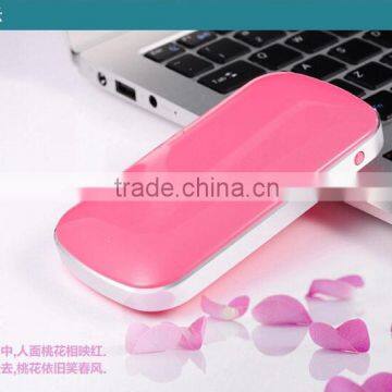 Shenzhen factory Private power banks, 4400MAH-5200MAh Customize capacity mobile charger Pink color portable power bank for Lady