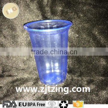 High quality disposable clear/blue PP hot/cold drink plastic cups