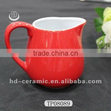 red ceramic water pitcher,water pot,stoneware milk pitcher