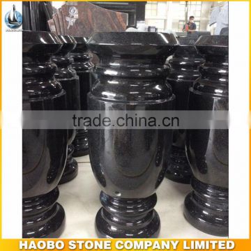 China Black Vase Granite Monument Vase
