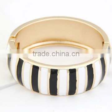Metallic solid stripe bracelet Zebra drop glaze bracelet