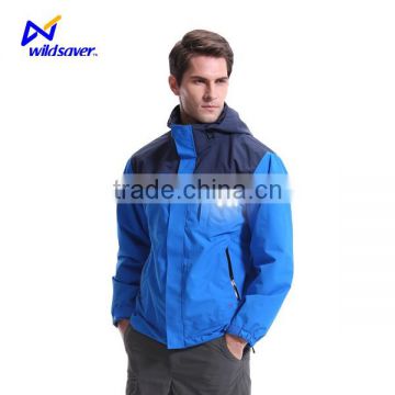 Plain custom LED windbreaker mens jacket wildsaver