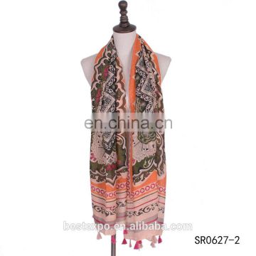 china wholesale market girl tassel hijab viscose pashmina shawls scarf