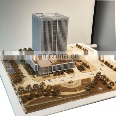 Scale 1/100 wooden building model for project bidding ,wood model