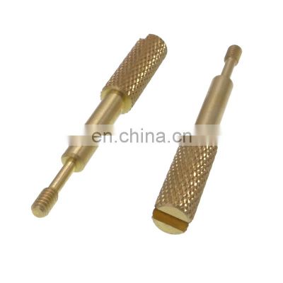 slotted knurled brass hand adjustment screw for equipment